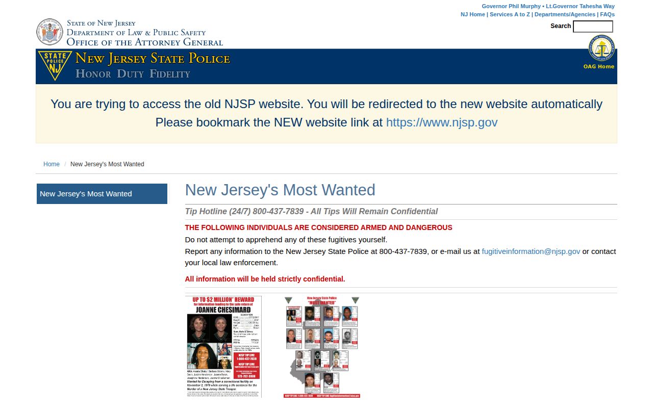 New Jersey statewide wanted record source for Warren County readers